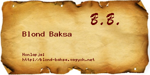 Blond Baksa névjegykártya